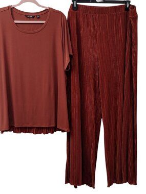 Iman 2pc Top and Pant Set, 2X, Rust